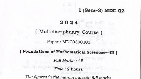 FYUGP BA 3rd Sem (Multi Disciplinary Course) MDC0300203 Question paper2024 Guwahati University#viral