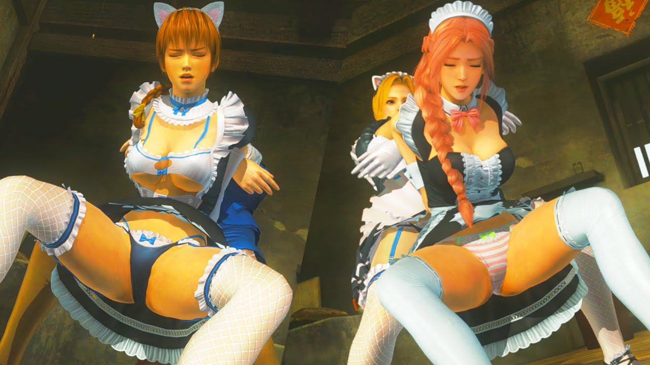 Dead or Alive 5: Last Round Mods : Kasumi (CatMaid) & Honoka (Maid) vs Tina (リョナ)