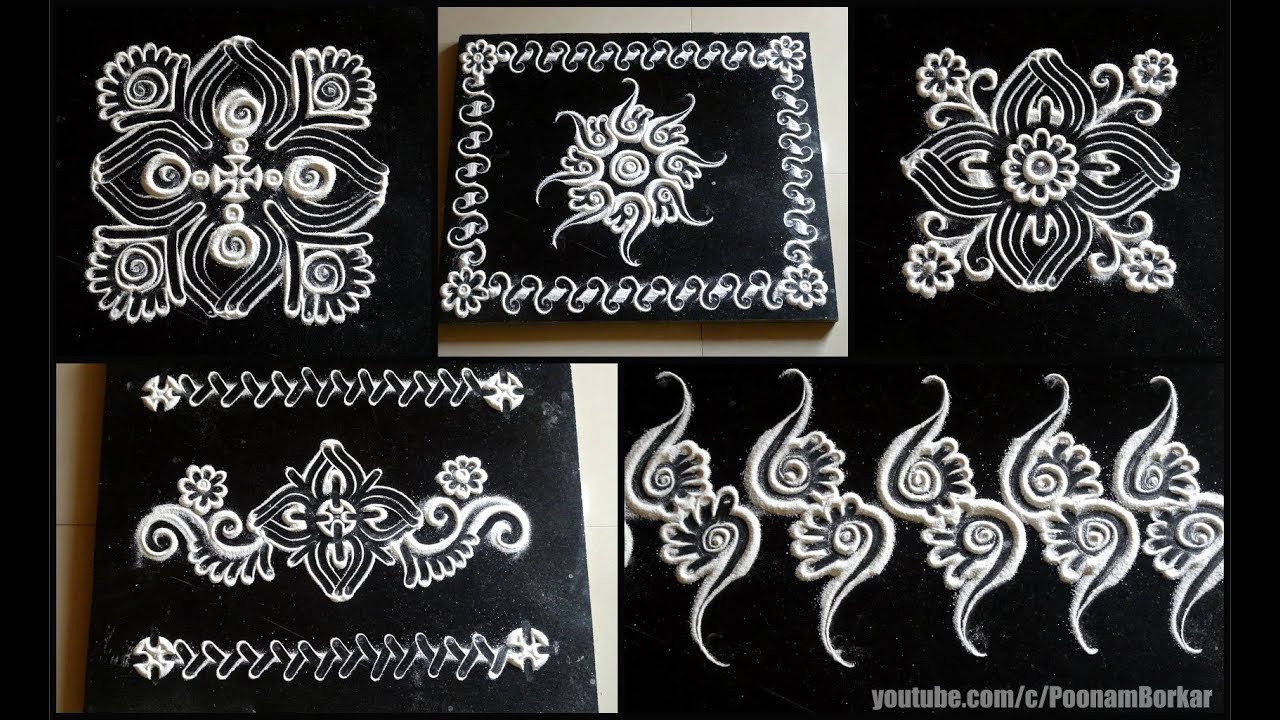 Daily rangoli design series  5  Easy small and quick rangoli designs for beginners