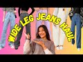 Affordable wide leg jeans haul  high waistjeans  nups world widelegjeans highwaistjeans