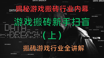 揭秘游戏搬砖行业内幕 新手扫盲 搬砖游戏行业全讲解（上）