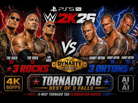 WWE 2K26 - 3 Rocks vs 3 Randy Ortons (Tornado Tag)