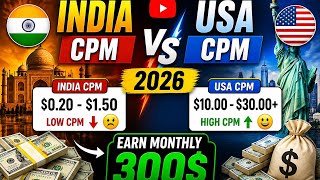 USA vs India CPM Shocking Truth 😱 Earn 10X More From Same Views (2026 Guide) @Techify-y1t 
