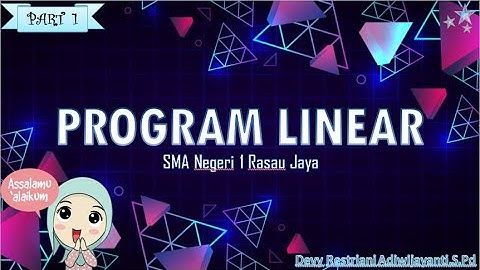 Program Linear   Sistem Pertidaksamaan Linear Part 1