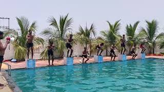 Swimming training at VR Swimming Pool π₯