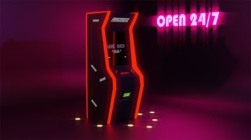 RETRO ARCADE MACHINE | Blender Timelapse
