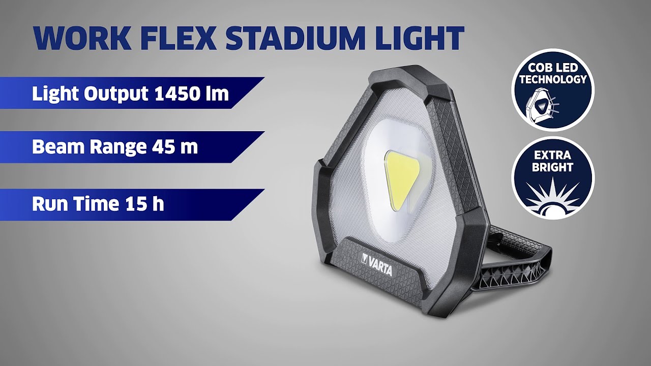 Projecteur LED 12W 1450Lm rechargeable Work Flex Stadium Light LED