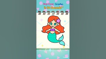 🧜‍♀️Gambar Putri Duyung dalam 30 Detik!｜Dalam Bahasa Inggris!｜JunyTony #Shorts