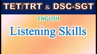 TET/DSC SGT English Methodology - Listening Skills