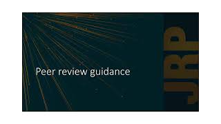 Peer Review Guidance Video for JRP Reviewers