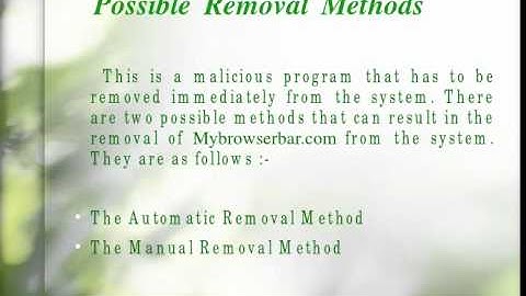 Remove "Mybrowserbar.com" from Windows Browser.