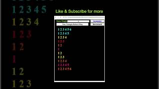HTML, CSS and JavaScript Code to Print Two Triangle Pattern With Numbers #shorts
