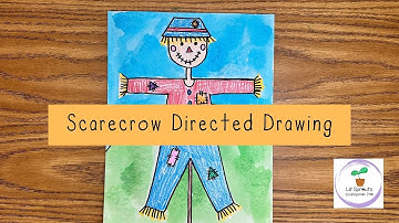 Scarecrow Directed Drawing - Art for Young Kids - Step-by-step Drawing - Fall & Autumn Art Craft