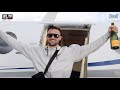 JOSH TAYLOR DRENCHES IFL TV'S CAMERA WITH CHAMPAGNE BEFORE JETTING OFF TO EDINBURGH IN PRIVATE PLANE