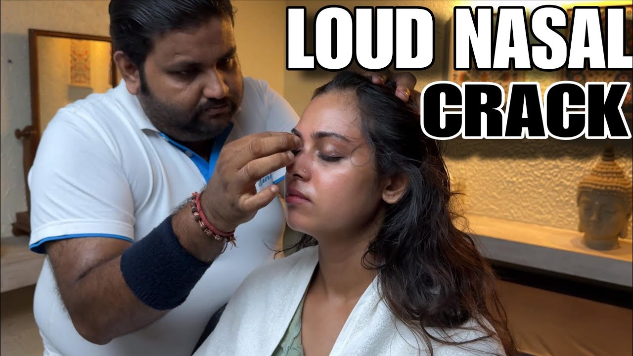 Asmr oddly Satisfying Skin cracking for stress  Relief ! Head massage !  Shamboo barber