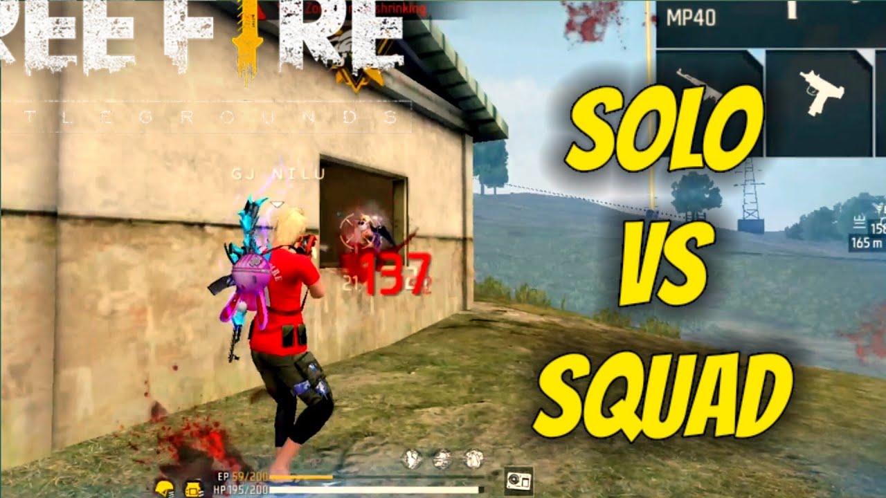Solo vs Squad Unstoppable Gameplay | 1 Vs 4 - Garena Free Fire - YouTube