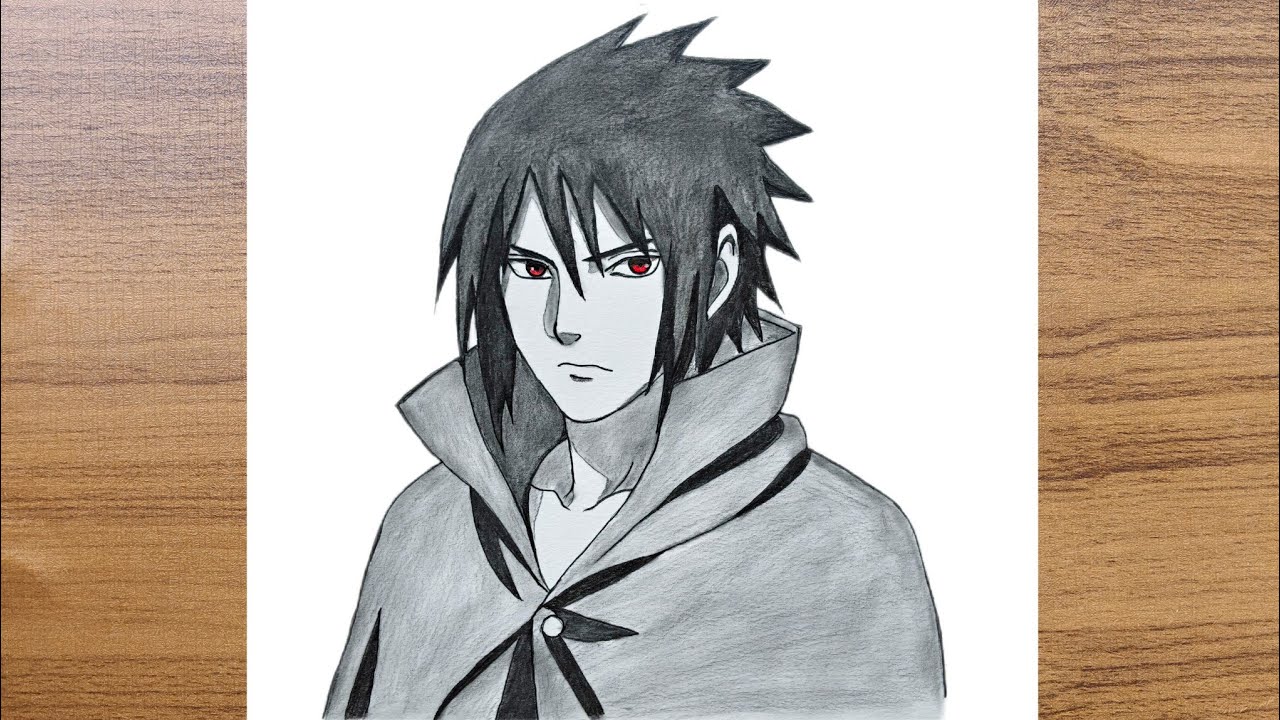 How to draw Sasuke Uchiha Step by Step | Pencil Sketch Tutorial | Naruto Anime Drawing 