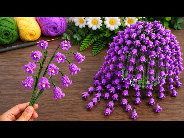 ✻Handmade✻BeadsFlowers✻ネモフィラのブーケ✧✻ 💜 Making Crochet Bell Flowers That Look Like Real | Step by Step