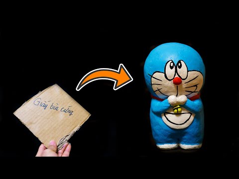 Turn cardboard paper into super cute DORAEMON |Paper mache | Tin DIY