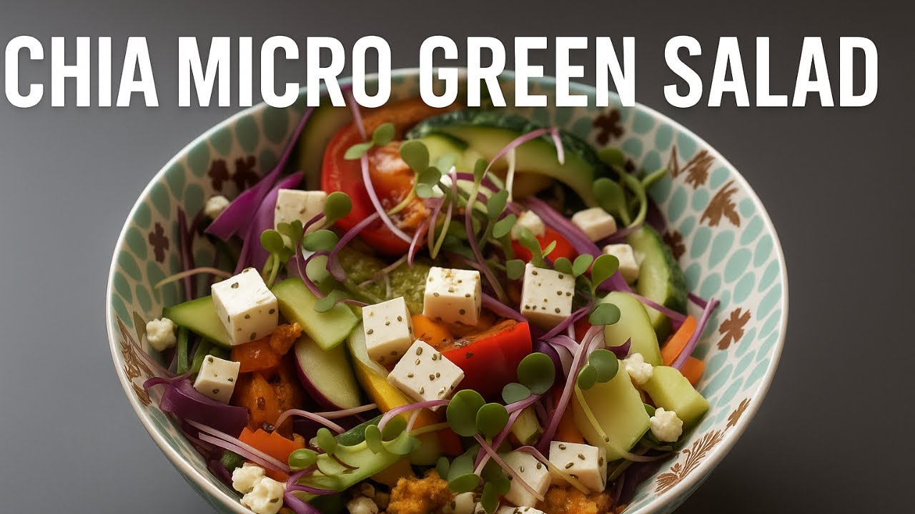Fresh Salad with Homegrown Chia Microgreens 🌿 | Healthy Recipe | ASMR