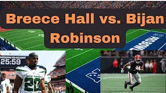 2024 Fantasy Football- Breece Hall or Bijan Robinson (Who to draft) thumbnail