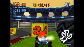 Crash Team Racing (PS1) 101% Walkthrough - Part 31 - Slide Coliseum/Turbo Track (Platinum Relic)