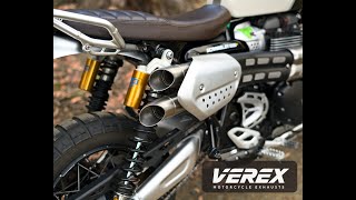 Scrambler 1200 XC/XE - VEREX Slash Cut Mufflers FlyBy Resimi