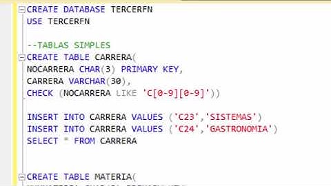 Base de datos 15   Establecer restricciones check y like