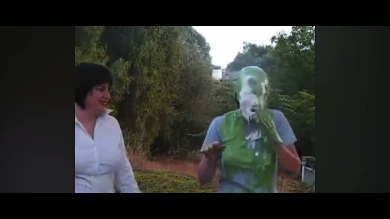 Girl pied and slimed 