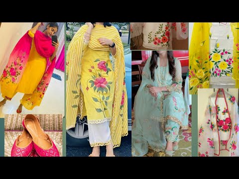 AARZOO KAUR✓ | Hand painted dress, Dress painting, Embroidery suits punjabi