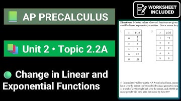 AP Precalculus worksheets 2.2A Change in Linear and Exponential Functions
