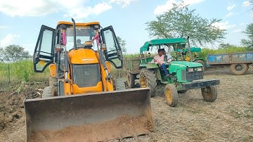 JCB 3dx Backhoe Fully Loaded Mitti With John Deere 5045d Tractor Loading Mud | Jcb Tractor Video