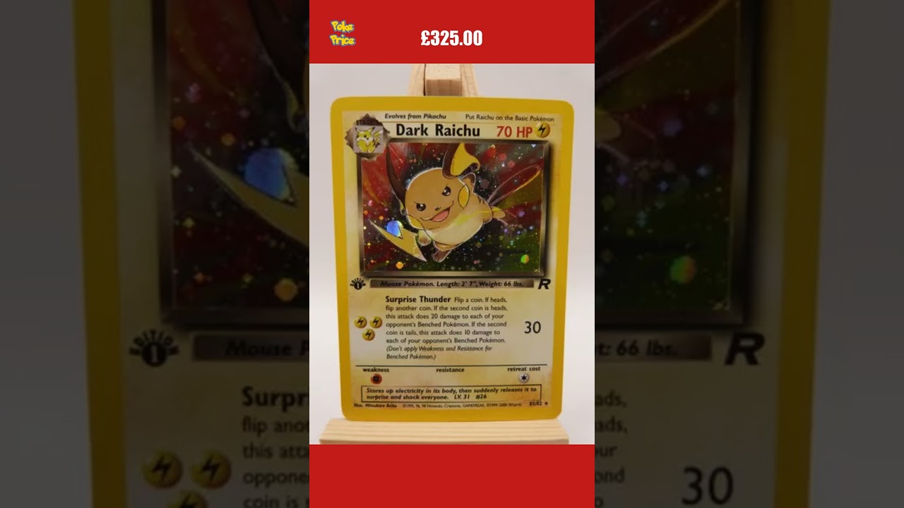 Pokemon 1st Edition Card - Dark Raichu 83/82 (Team Rockets Set)(Secret Rare)