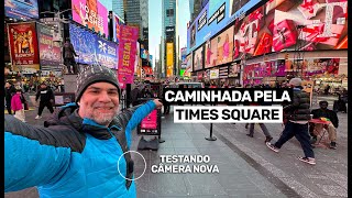 Caminhada pela TIMES SQUARE no frio de 5°C em Nova York