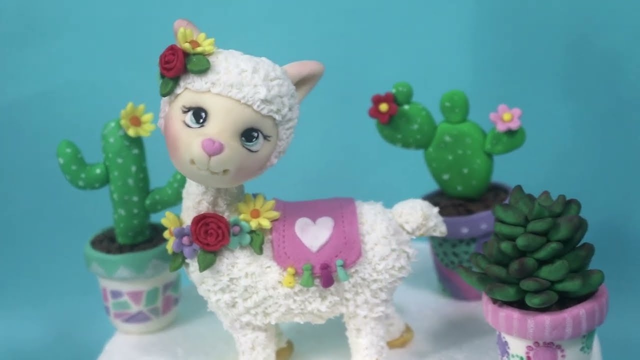 Creating a Cute Baby llama Cake Topper out of fondant - Cake Topper