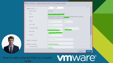 How to In VMWare Create a Shared Storage for both VMs Cluster nodes