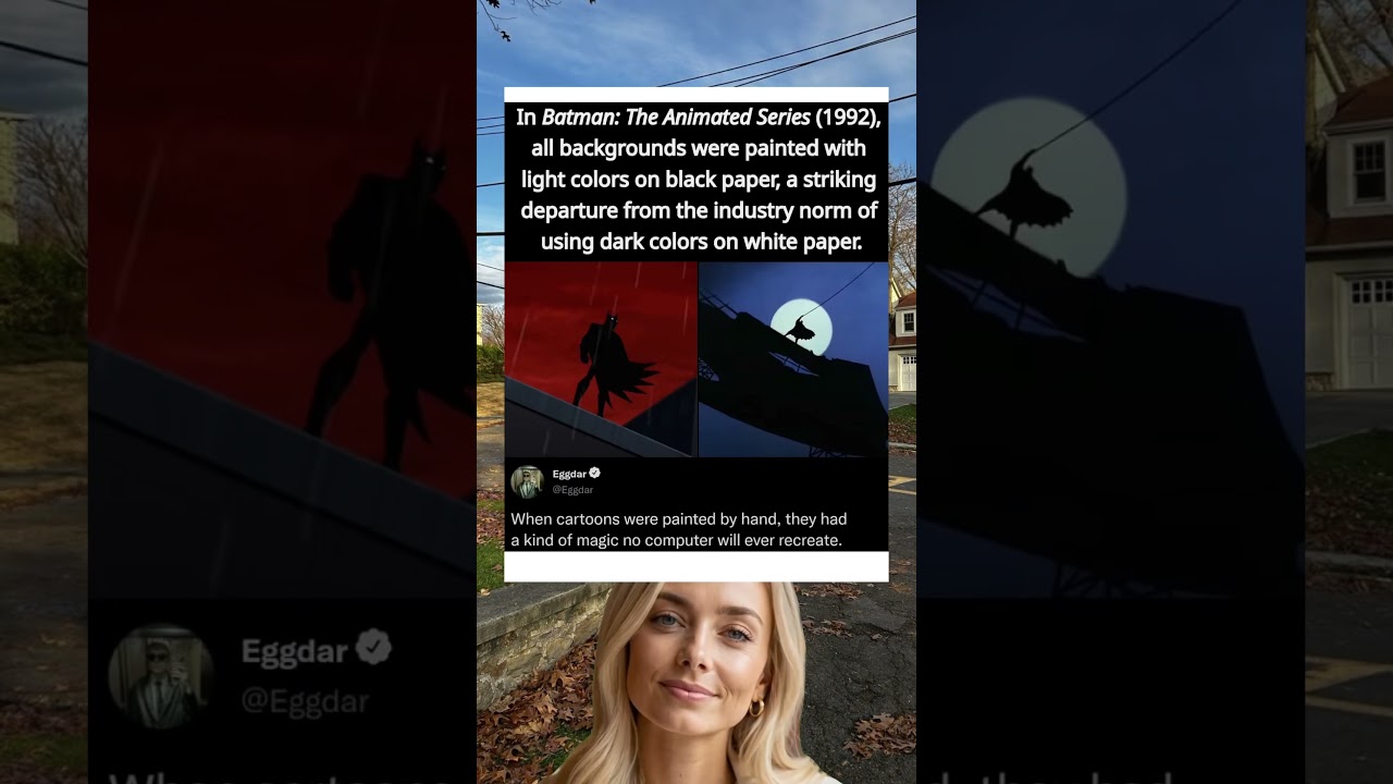 In Batman: The Animated Series (1992), all backgrounds were painted with light colors on black paper