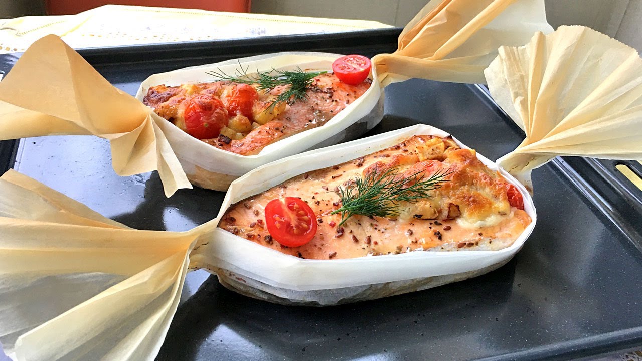 СТЕЙКИ ФОРЕЛИ в пергаменте (с овощами). Простой и быстрый рецепт ...
