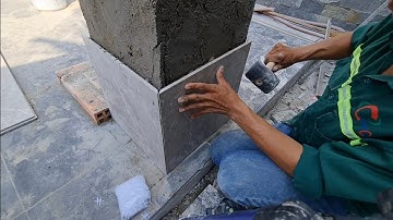 ốp líp cạnh cột gạch 40x80 construction of brick columns 40x80 #634