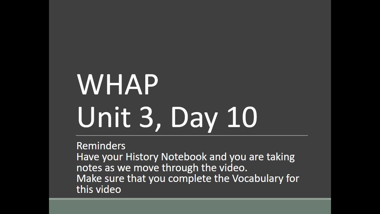 Unit 3 Day 10 Mr. Leveridge WHAP - YouTube