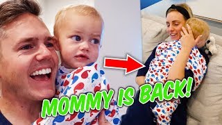 BABY REACTS! Emotional Homecoming for Mommy and Baby! | Ellie and Jared