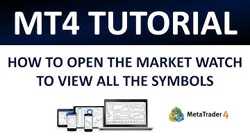 MT4 Tutorial | How To Open The Market Watch To View All The Symbols