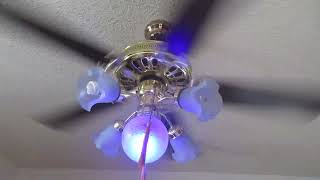 Air Cool PFV ceiling fan with Non-original blades & blue light-bulb