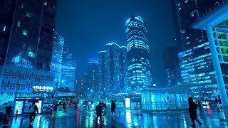 Cyberpunk Rainy Seoul Walking 4K / BladeRunner / Seoulpunk 2077 / Aesthetic Cinematic Ambience Night