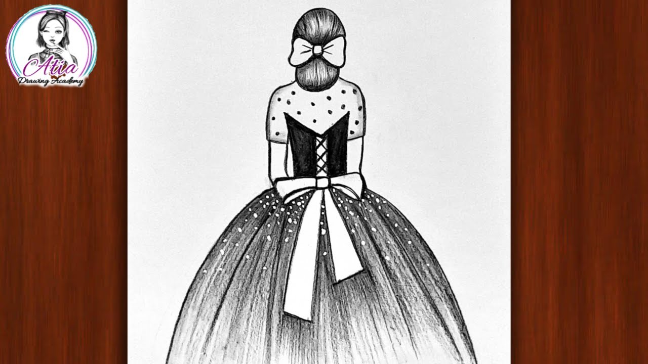 Girl Backside Drawing Step by Step Drawing Kaise Banate hain