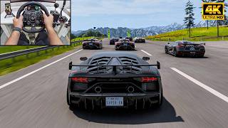 Lamborghini Aventador SVJ VS Hypercars - Forza Horizon 6 | Logitech G923 Steering Wheel screenshot 4
