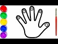 How to draw Hand. Drawing and Coloring for kids