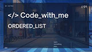 HTML tutorial - Ordered List using numbers , roman numerals and alphabets. Profile