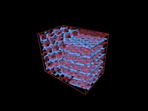 Order-order transition from hexagonally perforated lamella to double gyroid