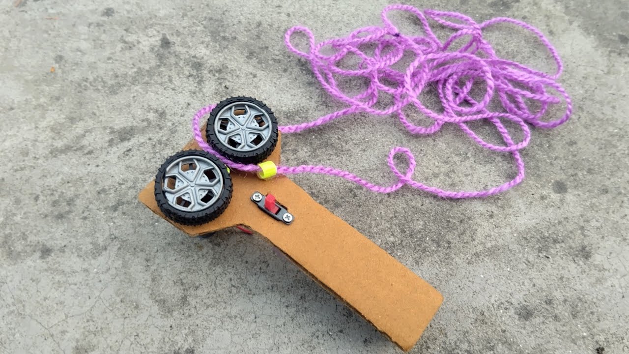 How To Make String Shooter Toy Using Dc Motor | Hacker4u